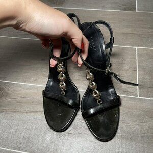 Gucci Women's Black and Gold Footwear